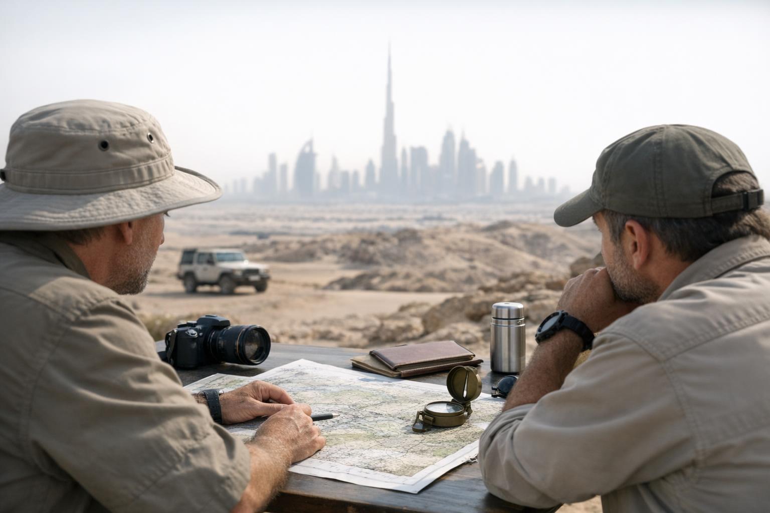 Members of the Explorers Club Dubai preparing for a field exploration