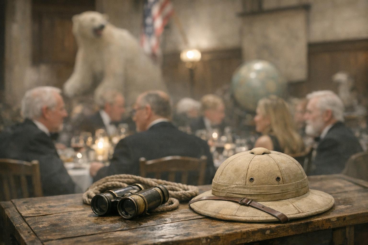 Distinguished explorers exchanging ideas and experiences at the Explorers Club Dubai annual dinner.