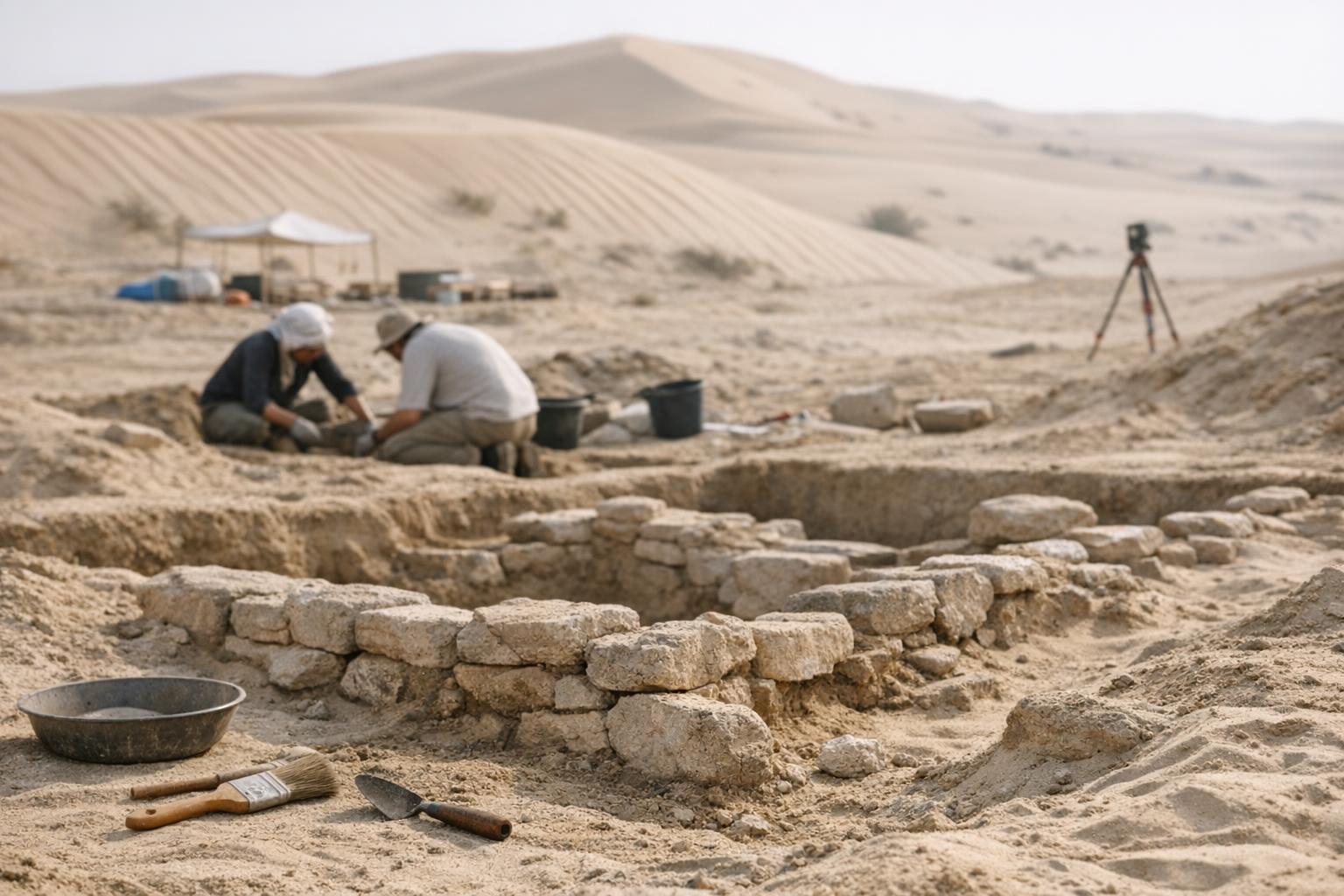 Field scientists in the UAE conducting scientific expeditions to explore ancient dune sites
