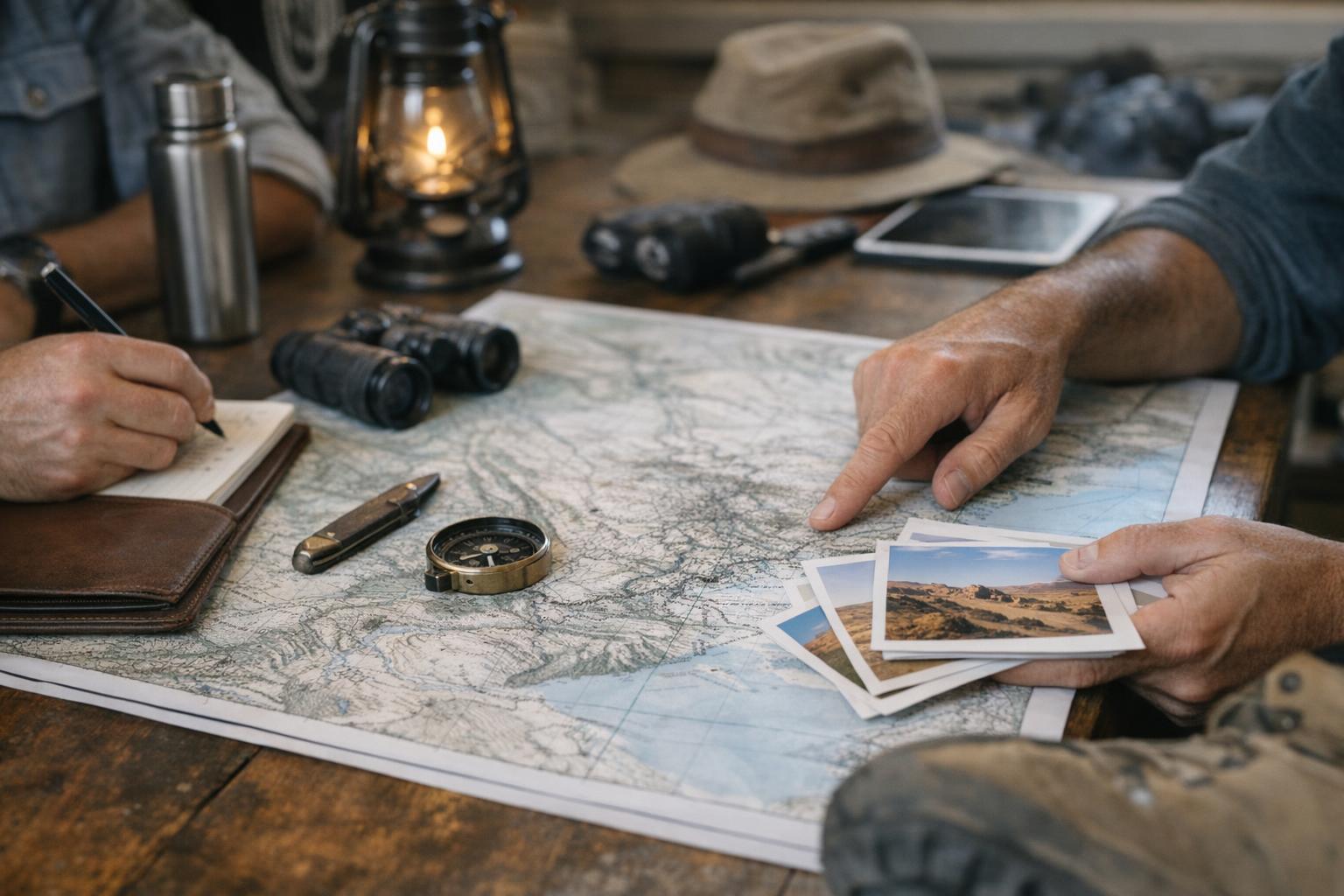 Members of the Explorers Club Middle East conducting a field expedition in the Arabian Desert