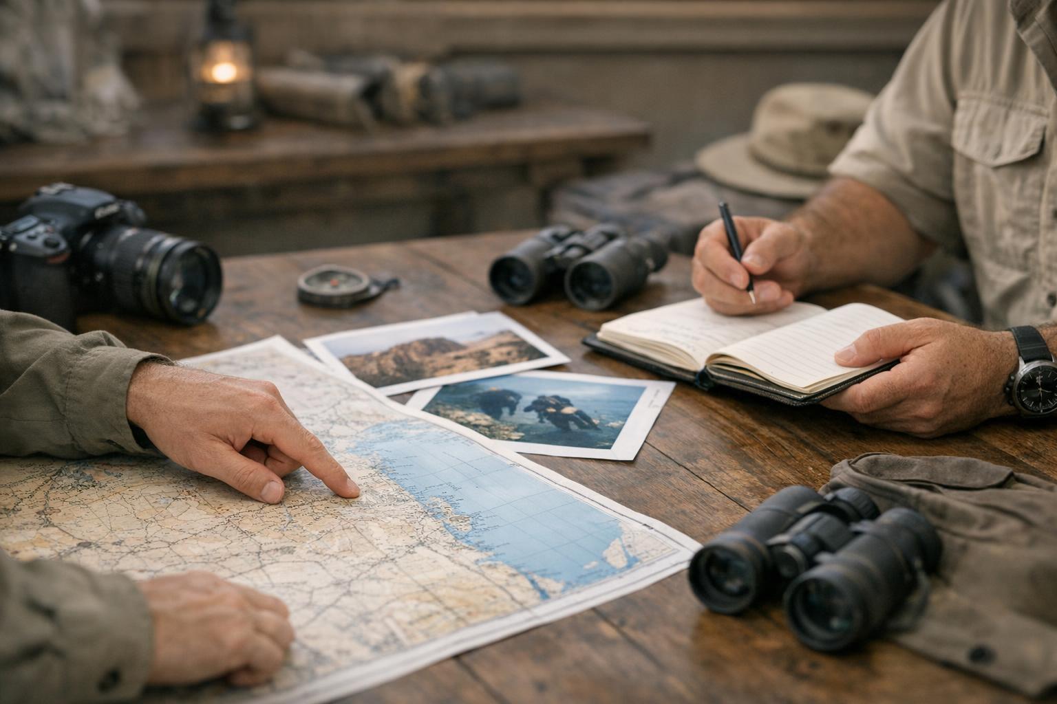 Members of the Explorers Club Middle East conducting a field expedition in the desert