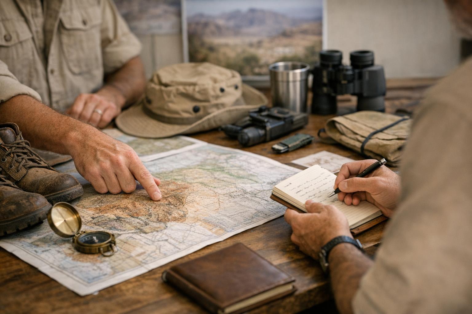 Explorers Club Middle East members preparing for a field mission in the Hajar Mountains