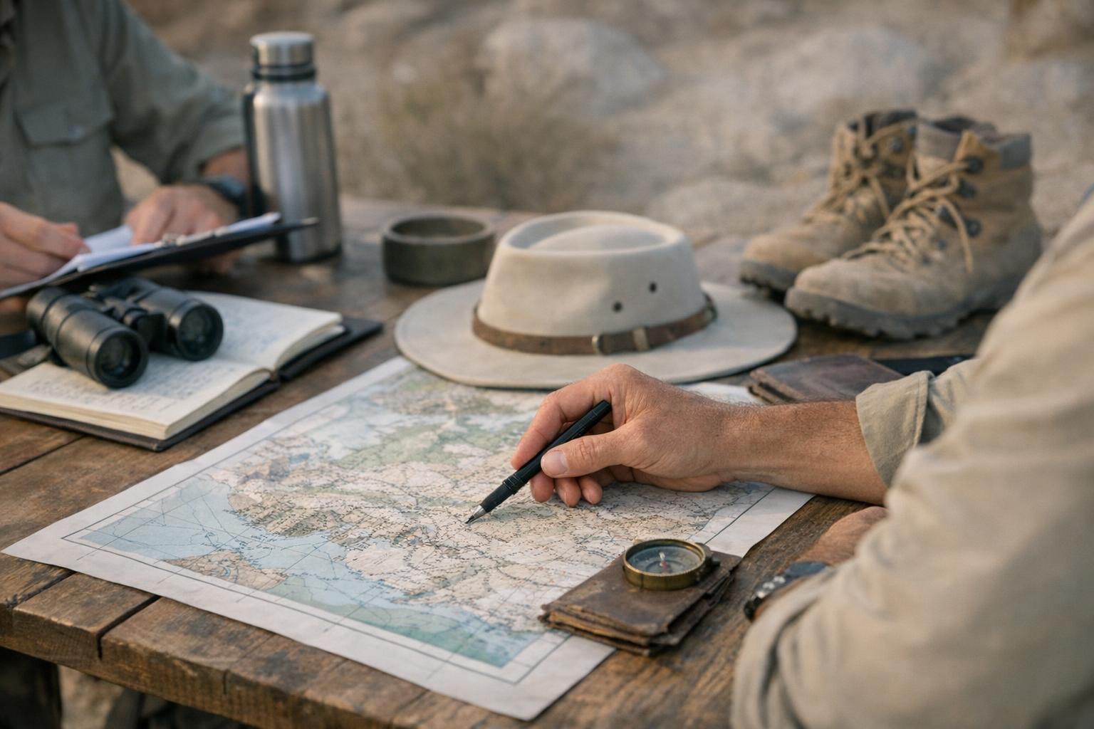Explorers Club Middle East members conducting research in the desert