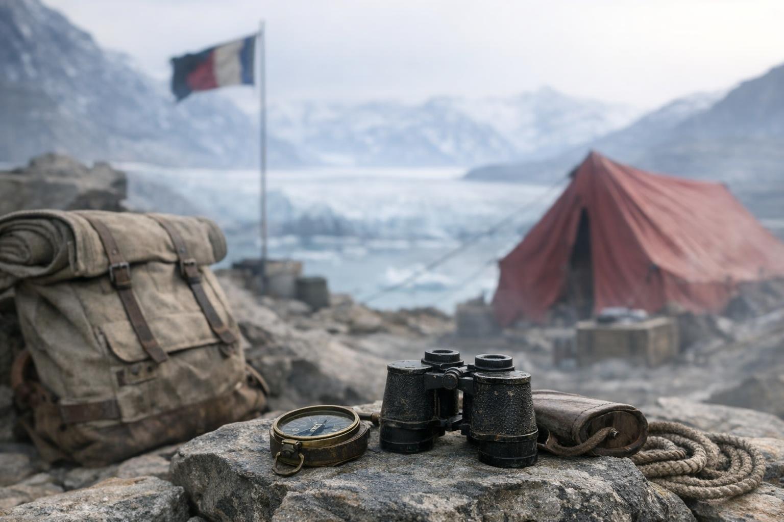 An Explorers Club Flag at a historic expedition site, representing explorers club dubai