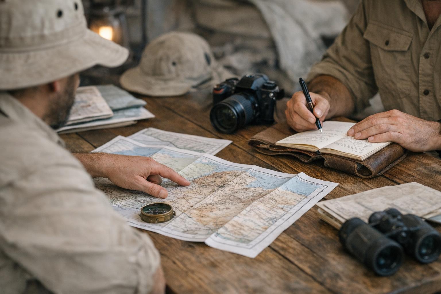 Members of the exploration club dubai preparing for a field expedition in the Middle East desert