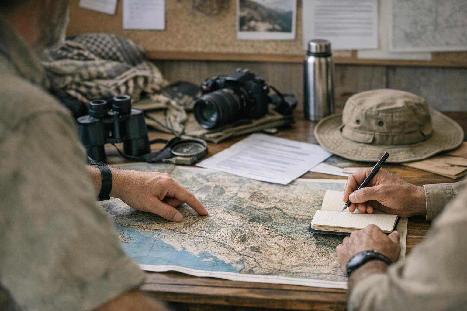 Explorers Club Dubai members planning a field expedition in the Middle East